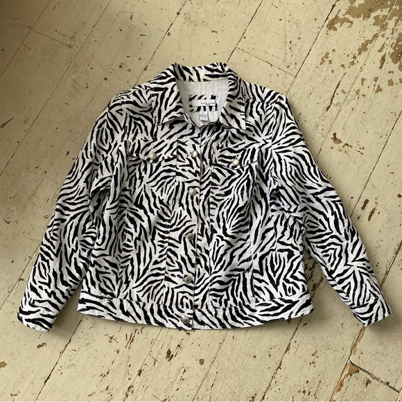 Lucy & Laurel Linen Zebra Animal Print Jacket - Picture 3 of 12